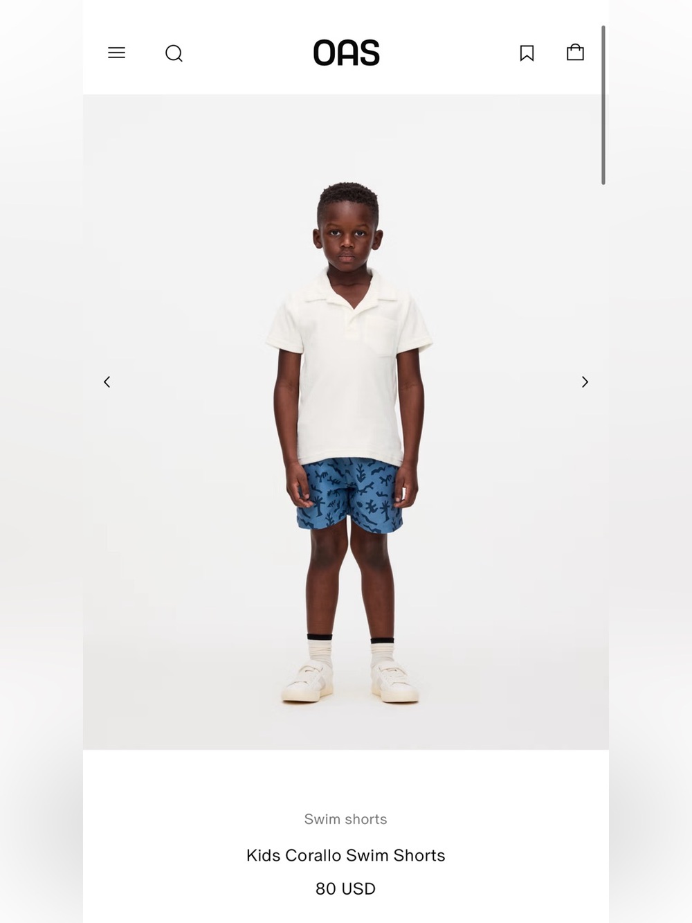 OAS Kids Blue Coral-Print Swim Shorts